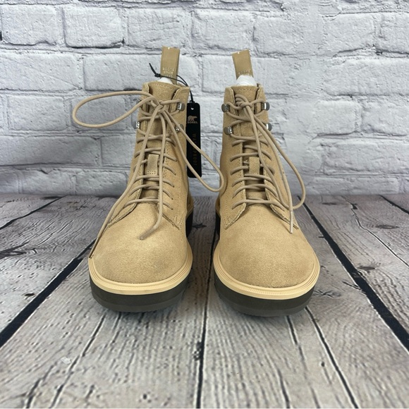 Sorel Women's Beige‎ Hi-Line Lace-Up Mid-Shaft Lug-Sole Booties Boots Size 6 - Picture 2 of 8